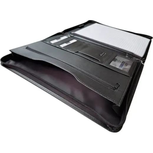 A4 Ascot Leather Zip Around Executive Folio Inner Pocket